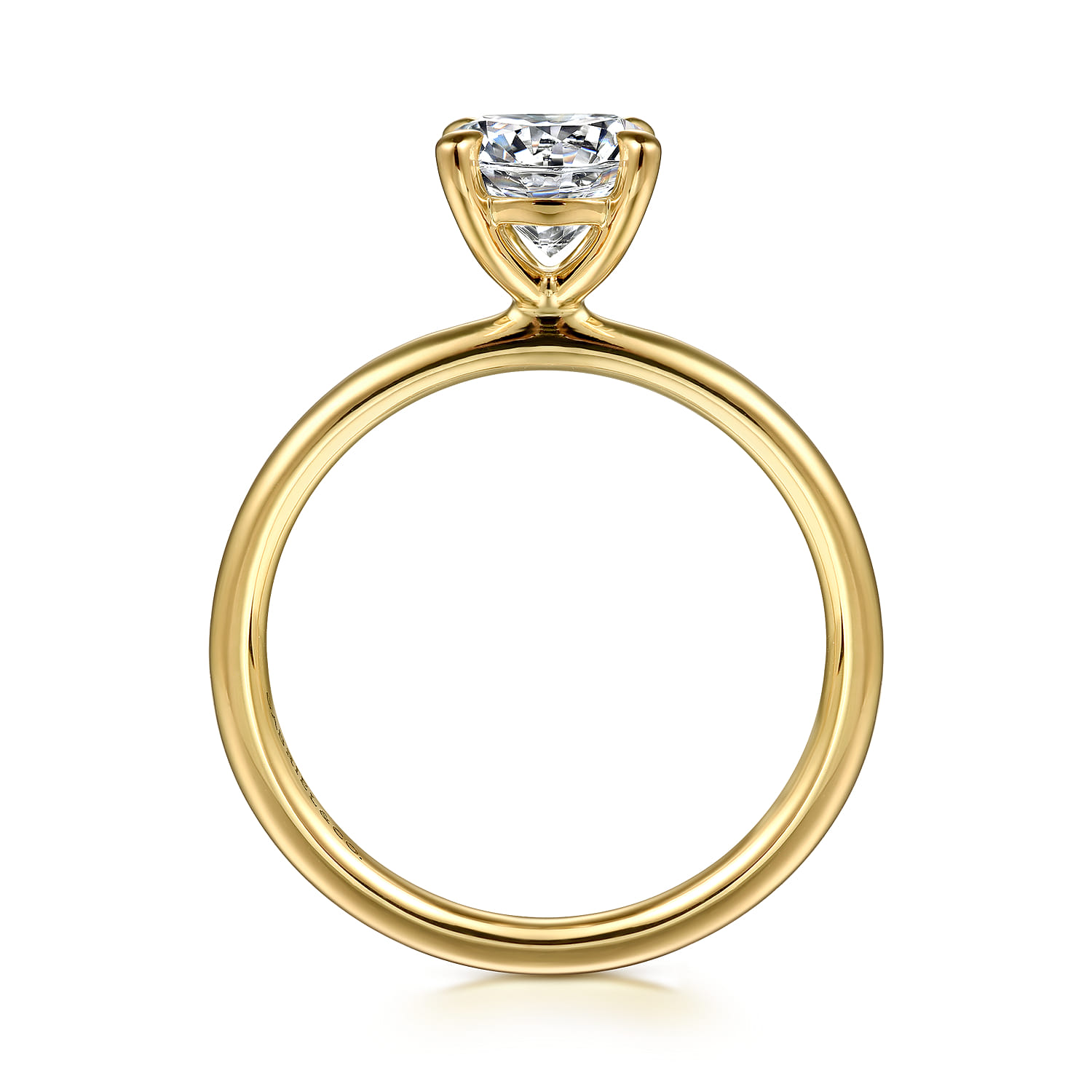 Tiana - 14K Yellow Gold Round Solitaire Diamond Engagement Ring - Shot 2