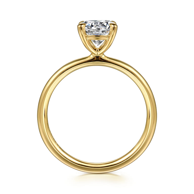 Tiana - 14K Yellow Gold Round Solitaire Diamond Engagement Ring - Shot 2
