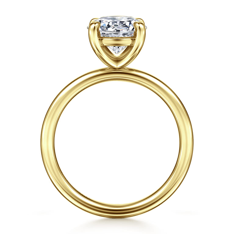 Tiana - 14K Yellow Gold Round Solitaire Diamond Engagement Ring - Shot 2