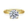 Unite - 14K Yellow Gold Round Solitaire Diamond Engagement Ring
