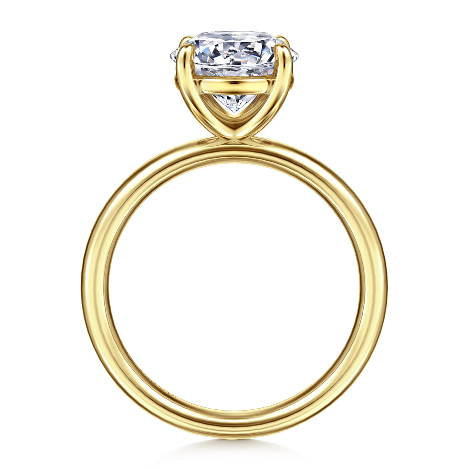 Unite - 14K Yellow Gold Round Solitaire Diamond Engagement Ring - Shot 2