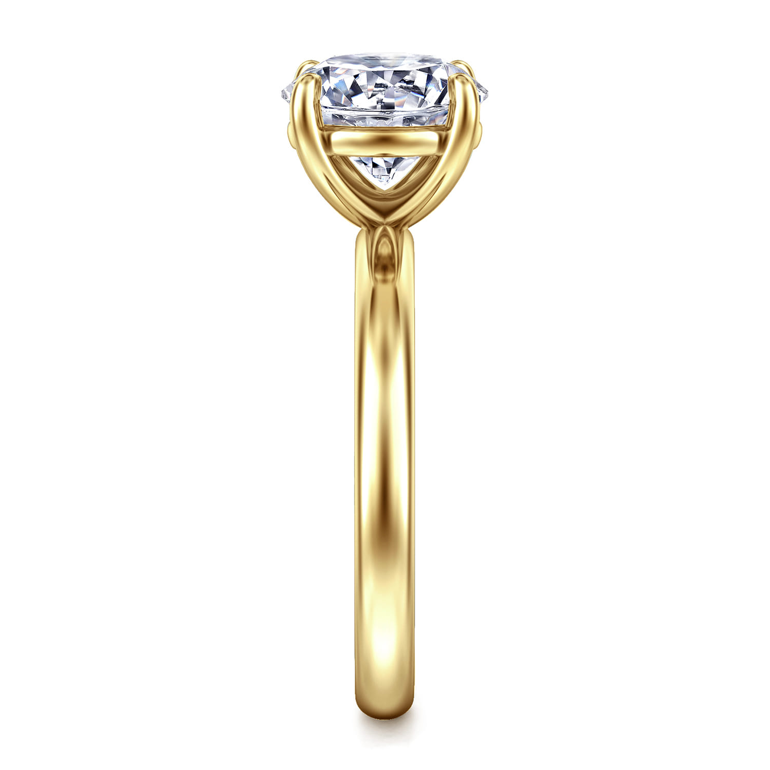 Unite - 14K Yellow Gold Round Solitaire Diamond Engagement Ring - Shot 4