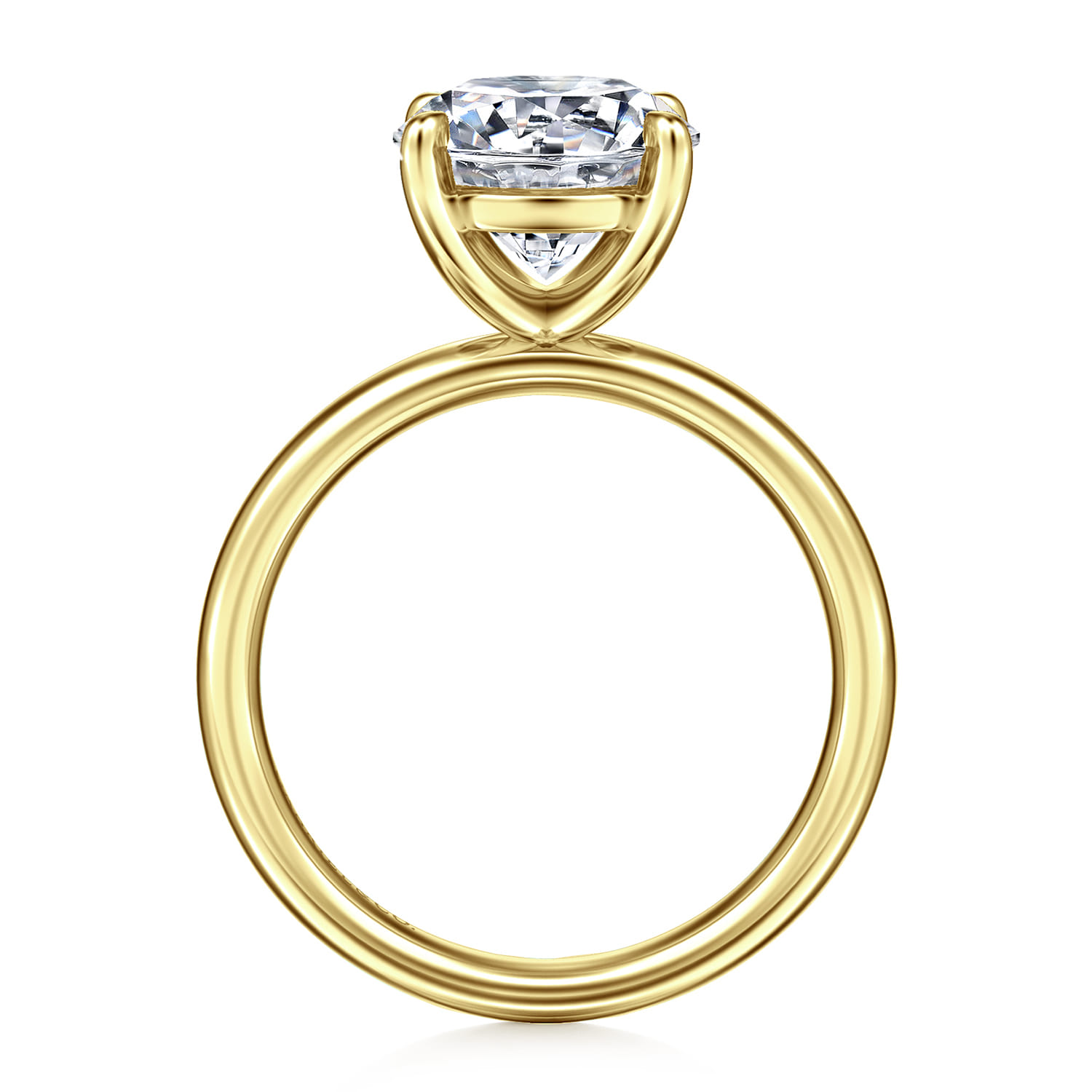 Unite - 14K Yellow Gold Round Solitaire Diamond Engagement Ring - Shot 2