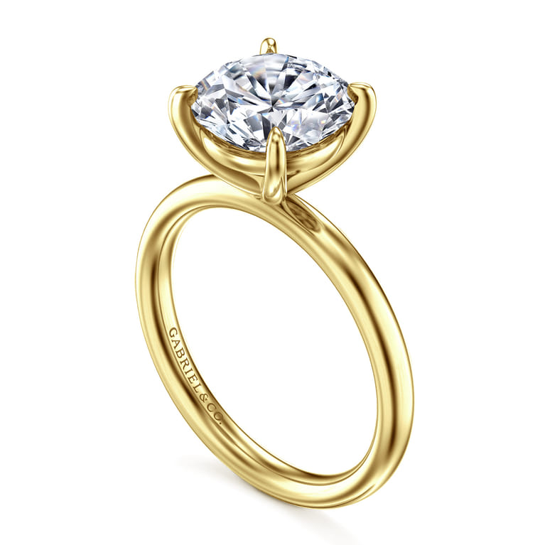 Unite - 14K Yellow Gold Round Solitaire Diamond Engagement Ring - Shot 3