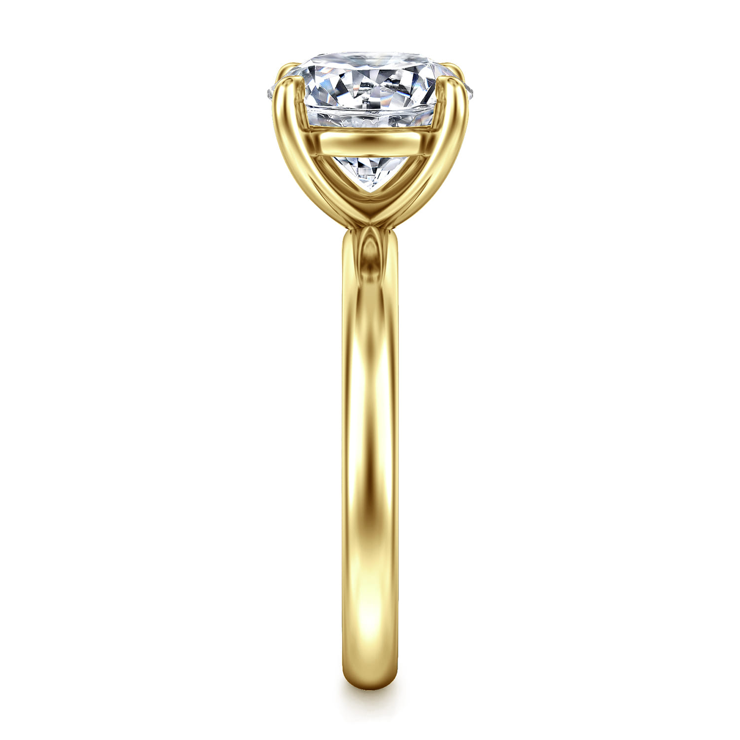 Unite - 14K Yellow Gold Round Solitaire Diamond Engagement Ring - Shot 4