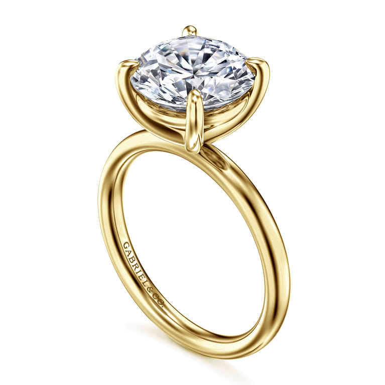 Unite - 14K Yellow Gold Round Solitaire Diamond Engagement Ring - Shot 3