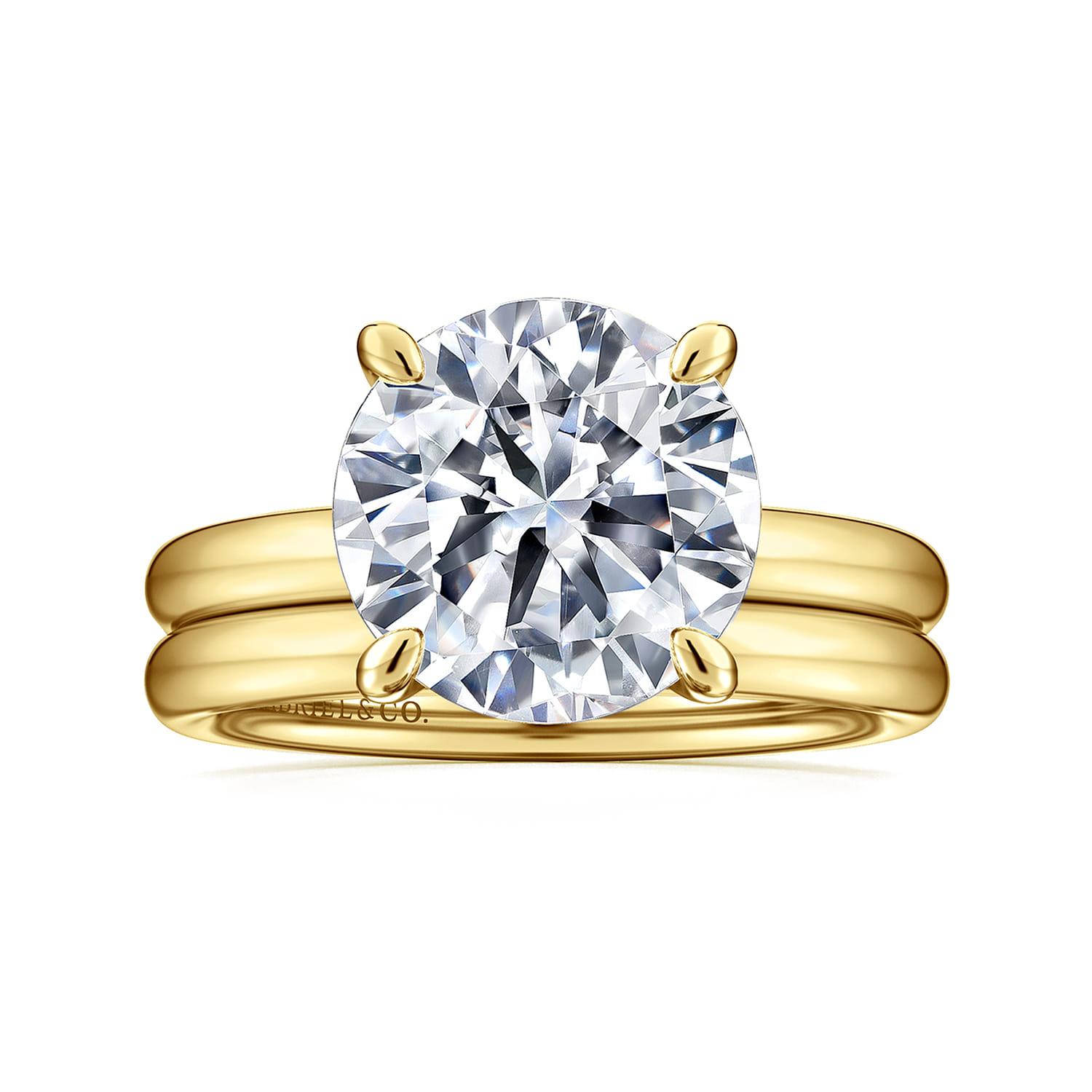 Unite - 14K Yellow Gold Round Solitaire Diamond Engagement Ring - Shot 4