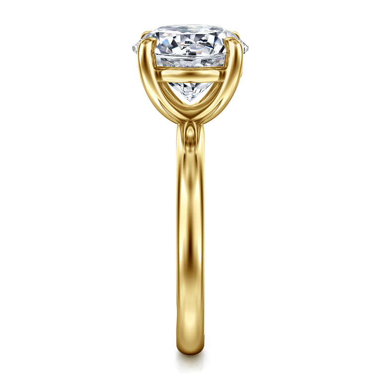 Unite - 14K Yellow Gold Round Solitaire Diamond Engagement Ring - Shot 5