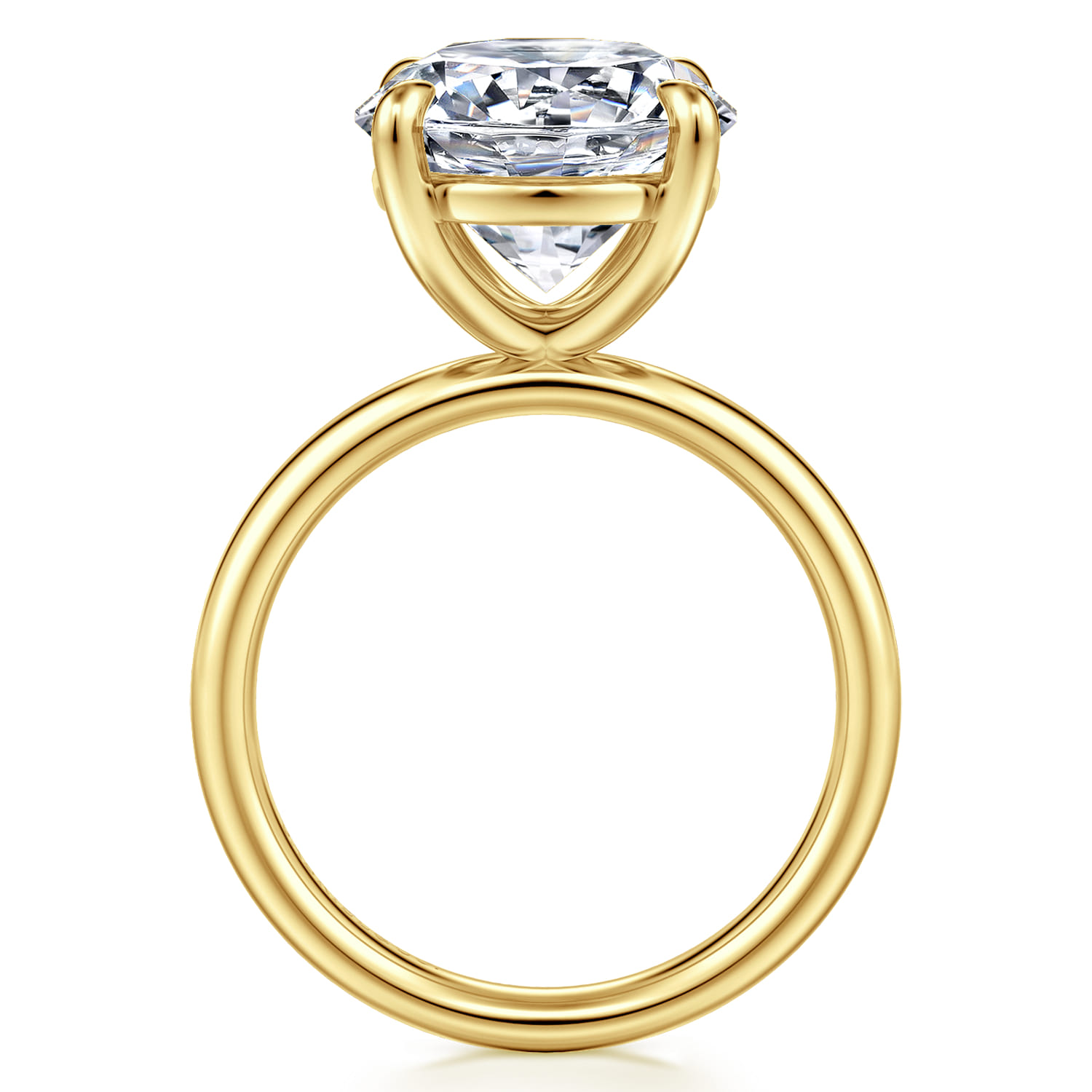 Unite - 14K Yellow Gold Round Solitaire Diamond Engagement Ring - Shot 2