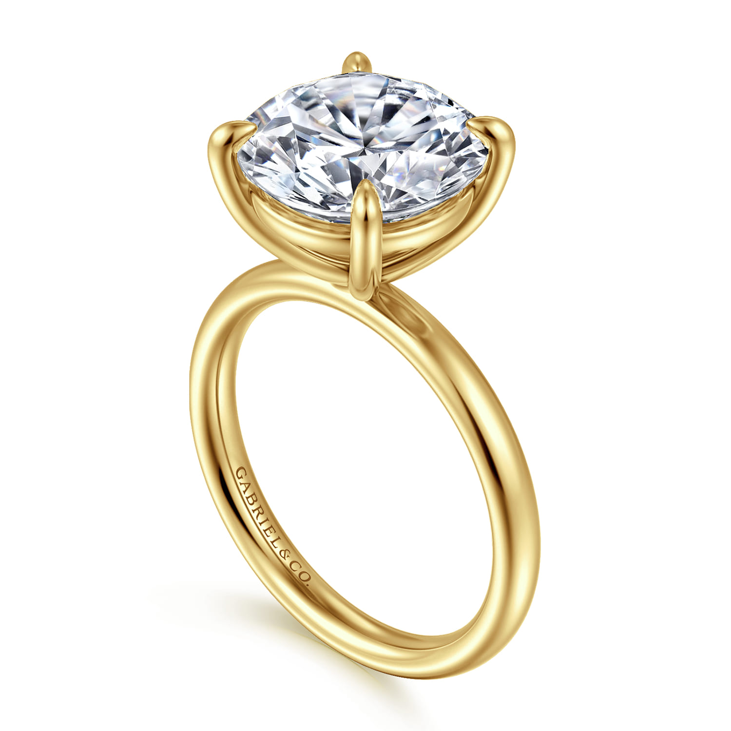 Unite - 14K Yellow Gold Round Solitaire Diamond Engagement Ring - Shot 3