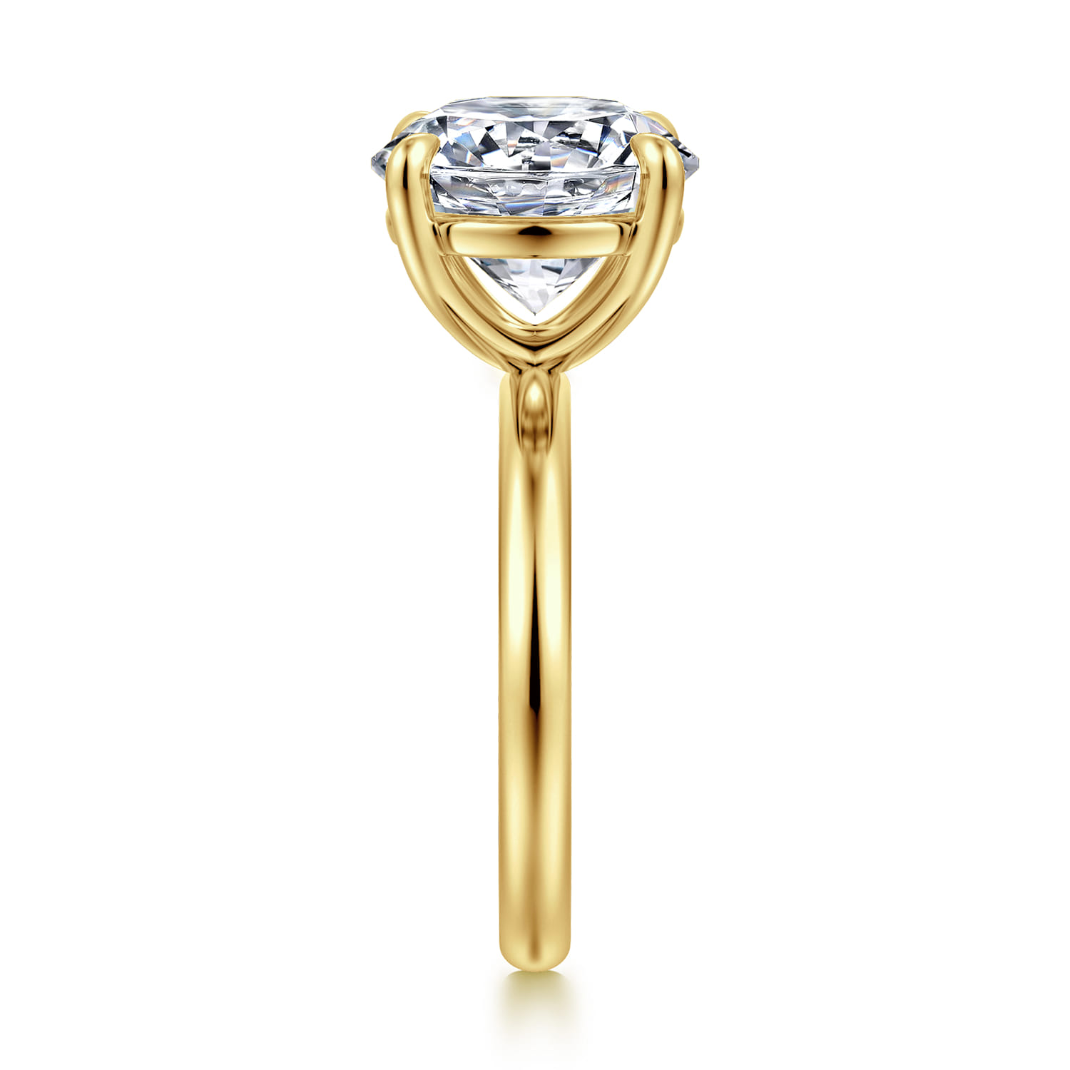 Unite - 14K Yellow Gold Round Solitaire Diamond Engagement Ring - Shot 5