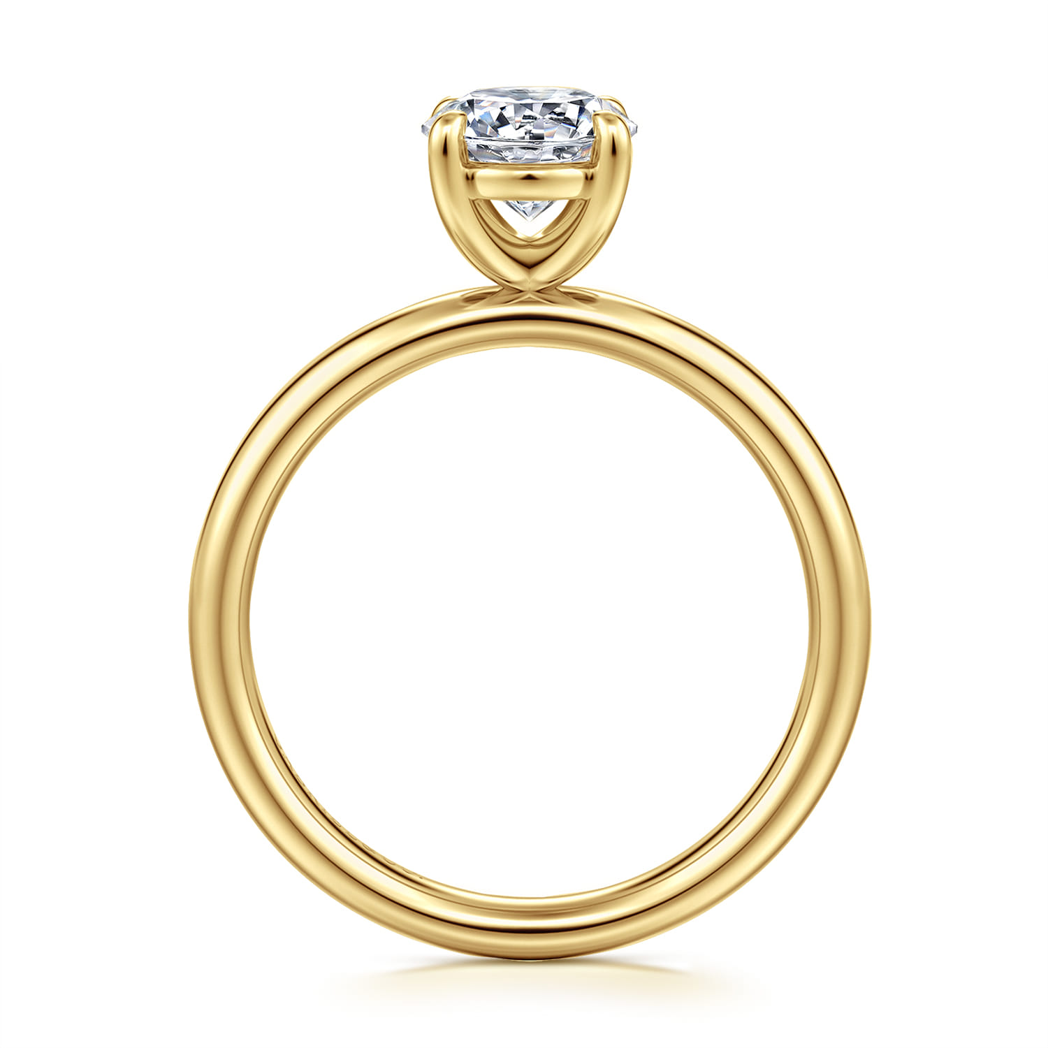 Unite - 14K Yellow Gold Round Solitaire Diamond Engagement Ring - Shot 2