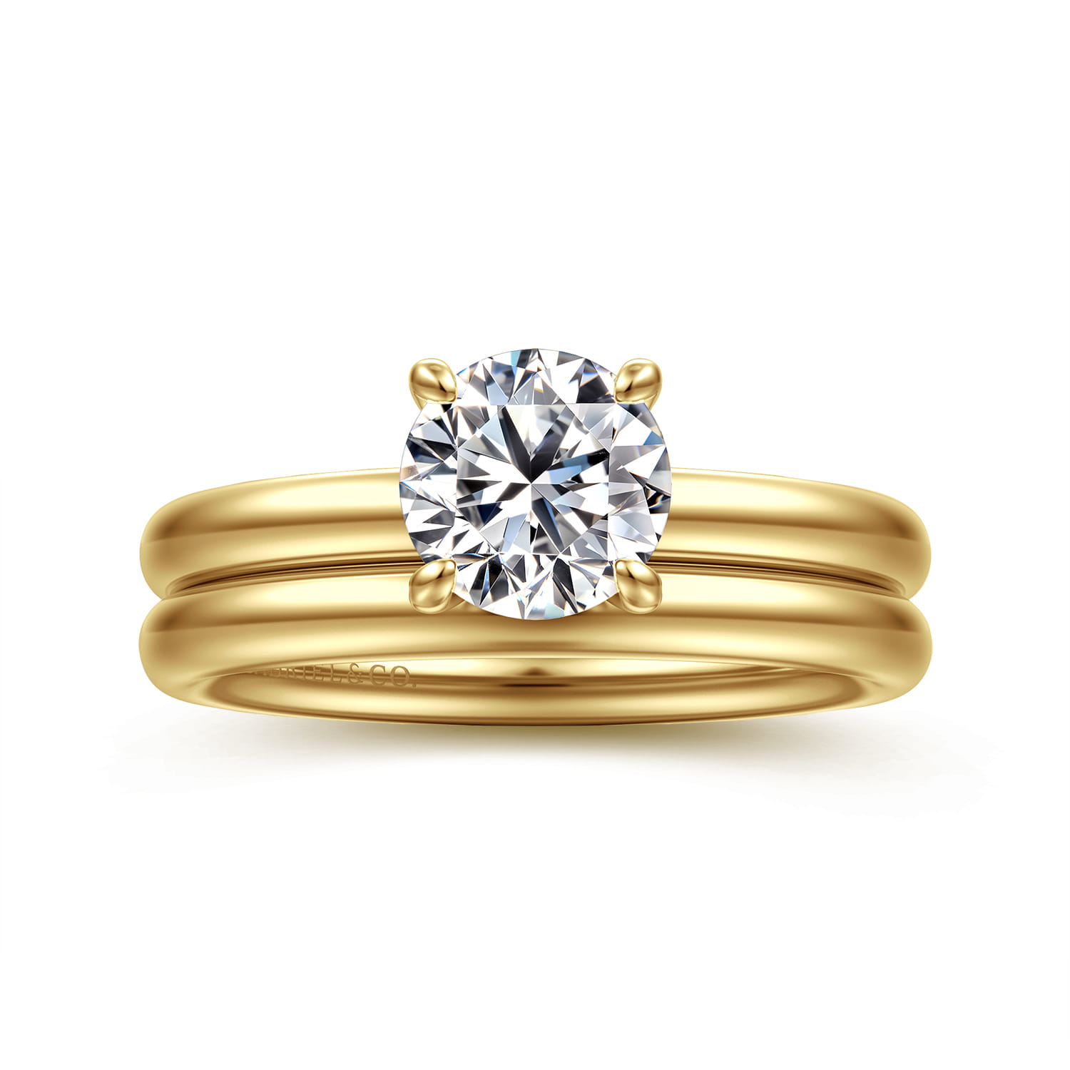 Unite - 14K Yellow Gold Round Solitaire Diamond Engagement Ring - Shot 4