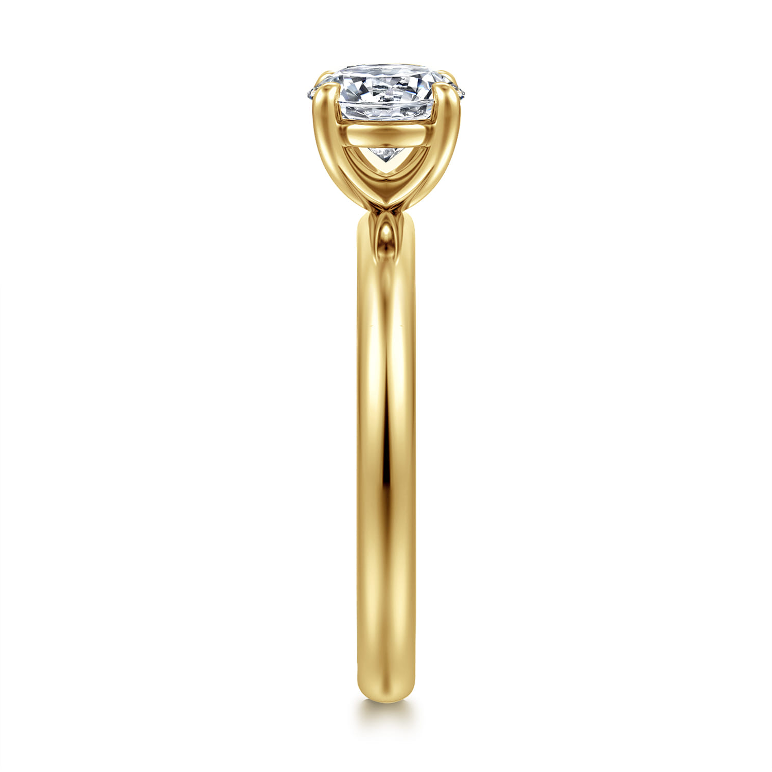 Unite - 14K Yellow Gold Round Solitaire Diamond Engagement Ring - Shot 5