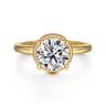 Libbie - 14K Yellow Gold Bezel Prong Round Diamond Engagement Ring