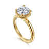 Libbie - 14K Yellow Gold Bezel Prong Round Diamond Engagement Ring