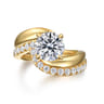 Bettie - 14K Yellow Gold Bypass Round Diamond Engagement Ring