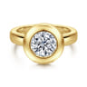 Pauline - 14K Yellow Gold Bezel Set Round Diamond Engagement Ring