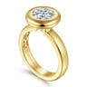 Pauline - 14K Yellow Gold Bezel Set Round Diamond Engagement Ring
