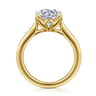 Nola - 14K Yellow Gold Round Lotus Diamond Engagement Ring
