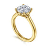 Nola - 14K Yellow Gold Round Lotus Diamond Engagement Ring