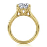 Nola - 14K Yellow Gold Round Lotus Diamond Engagement Ring