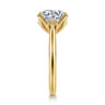 Nola - 14K Yellow Gold Round Lotus Diamond Engagement Ring
