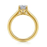 Nola - 14K Yellow Gold Round Lotus Diamond Engagement Ring
