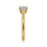 Nola - 14K Yellow Gold Round Lotus Diamond Engagement Ring