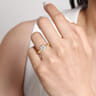 Nola - 14K Yellow Gold Round Lotus Diamond Engagement Ring