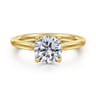 Nola - 14K Yellow Gold Round Lotus Diamond Engagement Ring