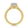 Nola - 14K Yellow Gold Round Lotus Diamond Engagement Ring