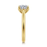 Nola - 14K Yellow Gold Round Lotus Diamond Engagement Ring