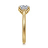 Nola - 14K Yellow Gold Round Lotus Diamond Engagement Ring
