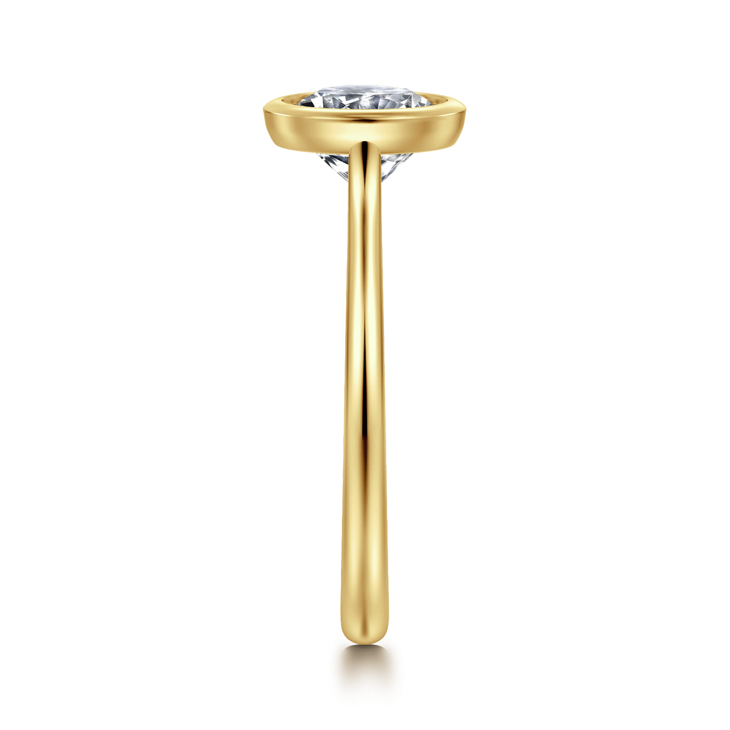 Brooke - 14K Yellow Gold Round Cut Bezel Set Solitaire Diamond Engagement Ring - Shot 4