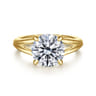Annie - 14K Yellow Gold Split Shank Round Diamond Engagement Ring