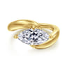 Bettie - 14K Yellow Gold Bypass Marquise Shape Diamond Engagement Ring