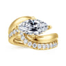 Bettie - 14K Yellow Gold Bypass Marquise Shape Diamond Engagement Ring