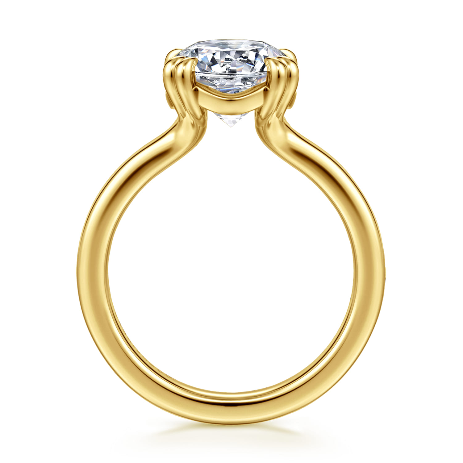 Brandi - 14K Yellow Gold Double Prong Round Diamond Engagement Ring - Shot 2
