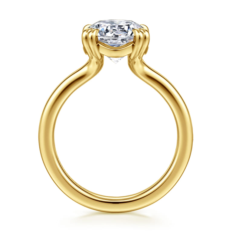 Brandi - 14K Yellow Gold Double Prong Round Diamond Engagement Ring - Shot 2