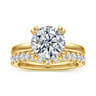 Brandi - 14K Yellow Gold Double Prong Round Diamond Engagement Ring