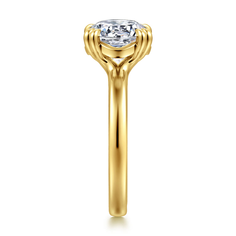 Brandi - 14K Yellow Gold Double Prong Round Diamond Engagement Ring - Shot 5