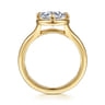 Elsa - 14K Yellow Gold Compass Bezel Prong Round Solitaire Diamond Engagement Ring