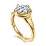 Elsa - 14K Yellow Gold Compass Bezel Prong Round Solitaire Diamond Engagement Ring