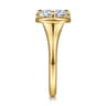 Elsa - 14K Yellow Gold Compass Bezel Prong Round Solitaire Diamond Engagement Ring