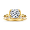 Gavin - 14K Yellow Gold Half Bezel Round Solitaire Diamond Engagement Ring