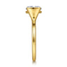 Gavin - 14K Yellow Gold Half Bezel Round Solitaire Diamond Engagement Ring