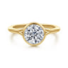 Kaya - 14K Yellow Gold Bezel Set Round Solitaire Diamond Engagement Ring