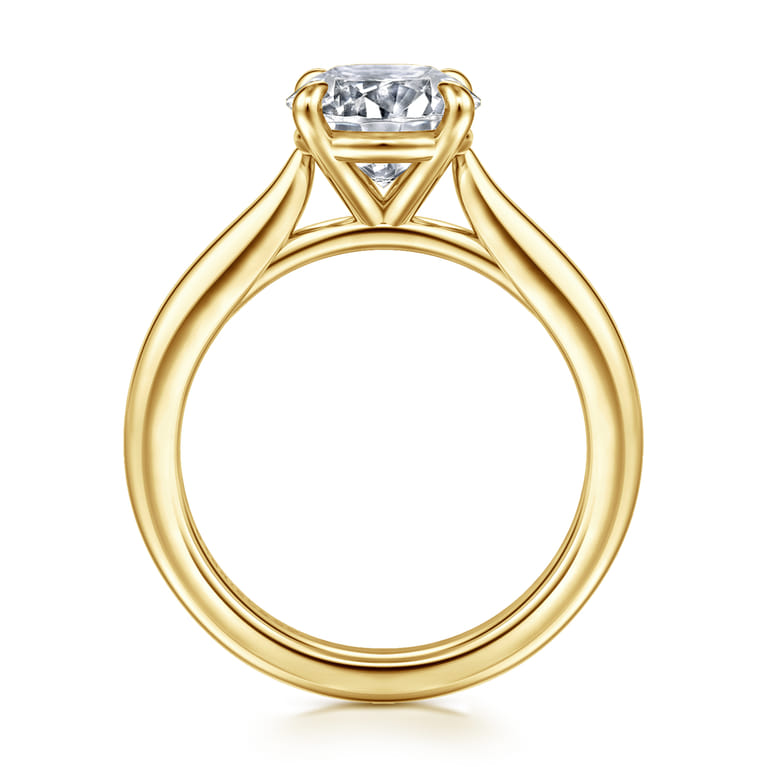 Bena - 14K Yellow Gold Round Solitaire Diamond Engagement Ring - Shot 2