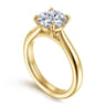 Bena - 14K Yellow Gold Round Solitaire Diamond Engagement Ring